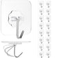 Adhesive Wall Hook, Set Heavy-Duty Thickened self-Adhesive Hook，16Pcs，33lb max Loading，Transparent, Waterproof, Bathroom, Outdoor, Kitchen, Doors, Practical Tools. - size: 2.3″*2.3″ 33lb max