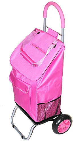 dbest products Trolley Dolly Shopping Grocery Foldable Cart Storage Mom, Pink - color: Pink, style: Cart