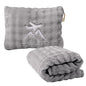 Travel Blanket and Pillow-2-in-1, Ultra-Soft&Compact, One-Piece Airplane Blanket with Hand Luggage Belt and Backpack Clip,Travelers Accessories Gifts, 61x43 Inches (Gray) - color: Gray