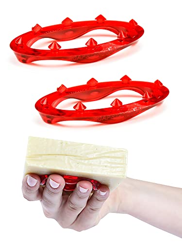 SoapStandle Bar Soap Gripper | No Goo or Mess Soap Holder for Bath and Showers | Non Slip Quick Dry Bar Soap Holder | Bathroom Accessories, Red - 2-Pack - color: Red