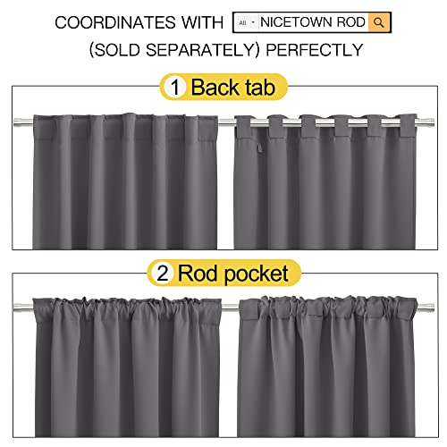 NICETOWN Bedroom Curtains Blackout Curtain Panels - (Gray Color) 52x95 Inch, 2 PCs, Insulating Energy Saving Solid Rod Pocket Blackout Drapes - color: Grey, size: 52"W x 95"L (Pack of 2)