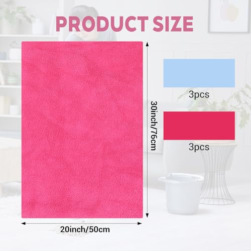 6 Pcs Multicolor Extra Large Microfiber Cleaning Cloth 30 x 20 Inch Reusable Thick Cleaning Towel Washable Solid Color Microfiber Towel for Home Office Window Cars Glass