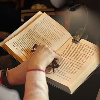 Vekkia/LuminoLite Rechargeable Book Light, Reading Lights for Books in Bed, 3 Colortemperature × 3 Brightness, Up to 70 Hours Lighting, Great for Readers, Travel (Black) - color: Black