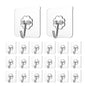 Adove Adhesive Hooks for Hanging, Heavy Duty Wall Hooks 20 Pack, Removable Sticky Ceiling Hooks, Transparent Self Adhesive Shower Hooks, Water & Oil Proof Strong 22lb(Max) Door Coat Hooks