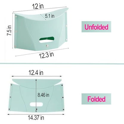 Foldable Stool Portable Chair Lightweight Collapsible Camping Hiking Stools,Small Folding Travel Chairs for Fishing Hiking Tours BBQ Parties Subway Squatty Potty （Light Green） - color: Light Green