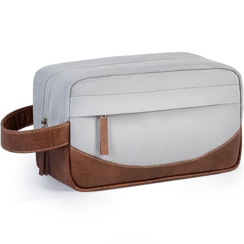 Travel Toiletry Bag for Men, Hanging Toiletry Organizer, Water Resistant Shaving Kit with Large Capacity for Travel Accessories (Grey, Medium) - color: Grey, size: Medium