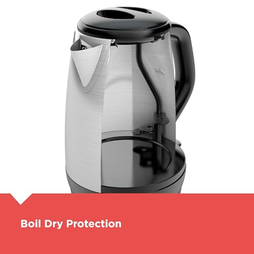 BLACK+DECKER 1.7L Cordless Electric Kettle,KE1700SD,Rapid Boil,Auto Shutoff,Stainless Steel,(Pack of 2) - size: 1.8 Quarts (Pack of 2)