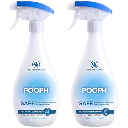 Pooph Pet Odor Eliminator, 32oz Spray, 2-Pack - Eliminates Odors at the Molecular Level, Dogs, Cats, Freshener, Eliminator, Urine, Poop, Pee, Deodorizer, Natures, Puppy, Fresh, Clean, Furniture, Potty - size: 32 Fl Oz (Pack of 2)