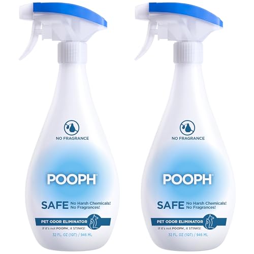 Pooph Pet Odor Eliminator, 32oz Spray, 2-Pack - Eliminates Odors at the Molecular Level, Dogs, Cats, Freshener, Eliminator, Urine, Poop, Pee, Deodorizer, Natures, Puppy, Fresh, Clean, Furniture, Potty - size: 32 Fl Oz (Pack of 2)