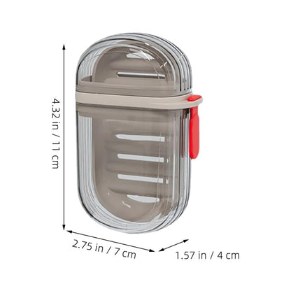 MAGICLULU 2 Pack Travel Soap Box with Lid Leakproof Double Layer Soap Holder for Bathroom and Outdoor Camping Portable Bar Container with Drain 4.33 X 2.75 X 1.57 Inches
