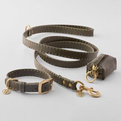 Rein - The Recycled Vegan Leather Pouch Durable Heavy Duty Bag Holder, Leash Attachment Made With Sustainable Materials, Custom Hardware for Small, Medium & Large Dogs, Chestnut Heather - color: Chestnut Heather, size: One Size