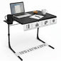 Table-Mate TV Tray Table | Portable Desk Folding Dinner Tray, Couch Table Trays for Eating Snack Food, Portable Laptop Desk, Bed Trays for Eating | Adjustable TV Trays with 3 Angles and Cup Holder - size: 15"D x 21"W x 29"H