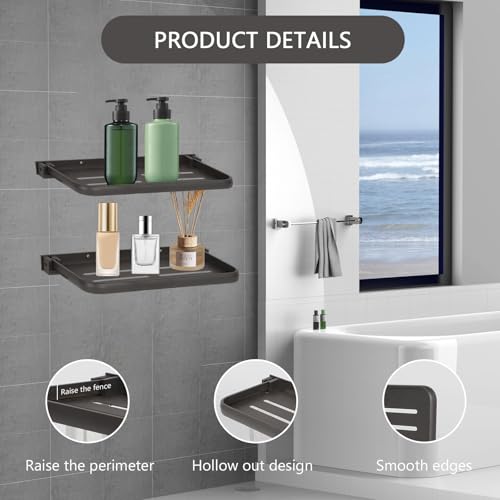 Tefola RV Aluminum Foldable Wall Rack, Hidden Wall Mount Folding Shelf, 44 Pounds Weight, Must-Have Accessory for Campers, Versatile Floating Storage for Interior Organization and Space Saving