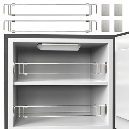 Rv Adjustable Refrigerator Tension rods Bars 12.5-22.3" | Essential Rv Camper Fridge Accessories & Cabinet Tension Rods Bars, Camper & Travel Trailer Accessories | Stainless Steel (2 Pack) - style: 2 Pack