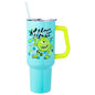 Silver Buffalo Disney Pixar Monsters Inc. Double Walled Stainless Steel Tumbler with Handle Featuring Mike Wazowski, Fits in Standard Cup Holder, 40 Ounces - color: Monsters Inc Mike Wazowski