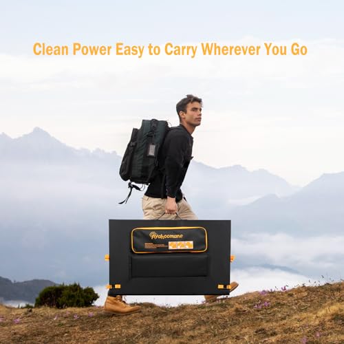 800W Portable Solar Panel,2pcs 400W,Foldable Solar Panel Power Backup,36V Output Solar Charger for Power Station Off Grid Outdoor Activities, RV, Marine,Camping, Solar Generator, IP67 Waterproof - size: 2 Pack