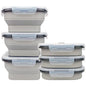 CARTINTS Large 1200ml Collapsible Bowls with Lids, Silicone Food Storage Containers, Space-Saving Meal Prep Containers For Kitchen and Outdoors Camping, Set of 3, Grey - color: grey