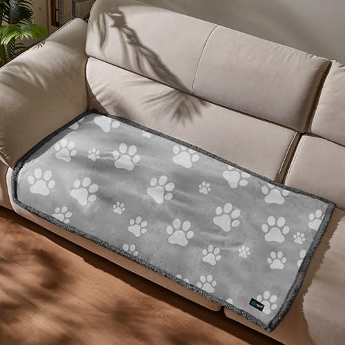 Kritter Planet Waterproof Reversible Pet Blanket for Small Dogs | 30 x 50 Inch, Washable Pet Protector for Sofa, Couch, Crates and Car Seats, Guards Against Fur, Dirt and Everyday Spills - color: Paw Print, size: 50"x30"