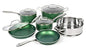 Granitestone Diamond Granite Stone Classic Emerald Pots and Pans Set with Ultra Nonstick Durable Mineral & Diamond Tripple Coated Surface, Stainless Steel Stay Cool Handles, 10 Piece Cookware, Green… - color: Emerald Green
