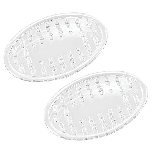 iDesign Plastic Soap Saver, Holder Tray for Bathroom Counter, Shower, Kitchen, 0.5" x 2.25" x 3.25", Set of 2, Clear