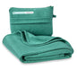 SAGEFINDS Airplane Travel Blanket | Compact Throw Blanket for Camping and Hiking | Converts into a Pillow | Travel Gift | Soft Jersey Knit | Fits in Backpack | Attaches to Luggage | Travel Essential - color: Green