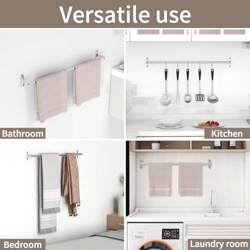 JUYSON 30 Inch Bathroom Towel Bar, Towel Racks for Bathroom Wall Mounted, Stainless Steel Heavy Duty Modern Single Towel Bar Holder Towel Rod Wall Mounted(Single Bar-Brushed Nickel, 30 in) - color: Brushed Nickel, size: Single Bar