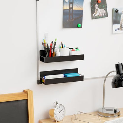 Yieach 4 Pack Black Spice Rack Wall Mount with Adhesive,11.5″L x 3.6″W,Stick on Seasoning Jar Spice Organization for Cabinet Door or Pantry Door,Adhesive Wall Spice Rack for RV,Kitchen,Inside Cabinets
