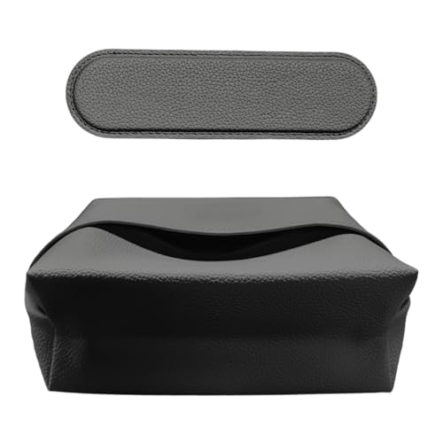Car Tissue Holder, Leather Tissues Box Keep Vehicle Tidy, Extra Large Auto Napkin Organizer Fit for 100-150 Tissues, Magnetic Installation for Seat Back, Armrest, Center Console (Gray) - color: Gray