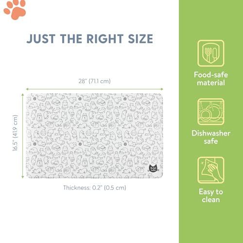 The Cat Ladies Cats Feeding Mat - Waterproof Dishwasher Safe Small Pet Eating Placemat - Cat & Dog Food Mats for Food and Water Bowl - Protect Floors from Mess - Black & White Cats - color: Black and White Cats