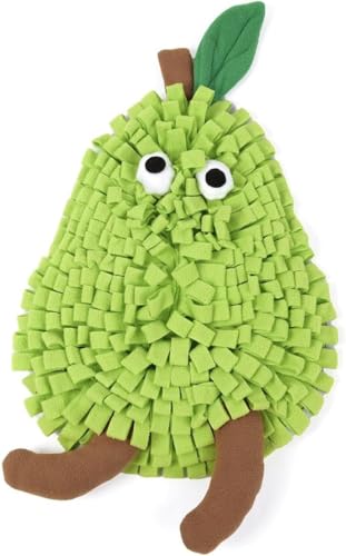 Ferret Cats Snuffle Mat Fleece Foraging Mats Interactive Feeding Toy Small Animal Rabbit Guinea Pig Rat Hamster Anti Slip Treat Dispenser Slow Feeder (Pear) - color: Pear