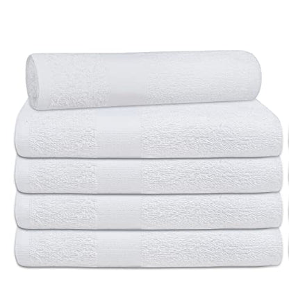 White Bath Towels (Pack of 12, 22x44 Inches) - Economy, Lightweight, Quick Drying - Bulk Sets for Commercial Uses, Gym, Salon, Spa & Hair - color: White, size: Bath Towel - Pack of 12 - 22x44
