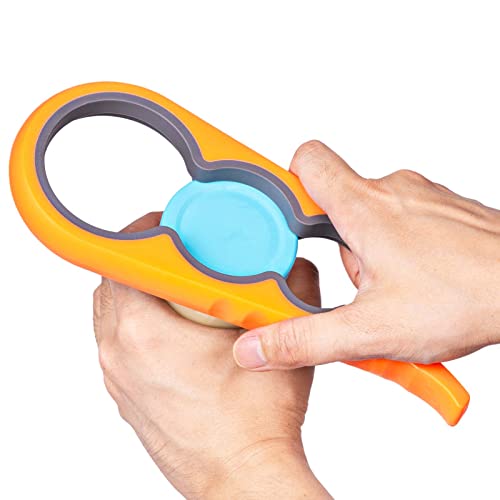 Jar Opener, Bloss Non Slip Jar Bottle Opener Jar Gripper for Weak Hands, Seniors With Arthritis and Children, 4 in 1 Multi-Function Colorful Can Opener Get Lids Off Easily, Orange - color: Orange