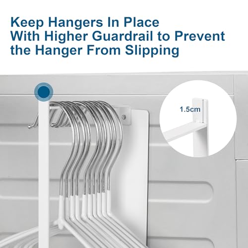 EASTTOWEST Magnetic Hanger Organizer Stacker,Clothes Hanger Storage Rack,Hanger Holder for Closet Laundry Room Washing Machine,White - color: White