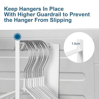 EASTTOWEST Magnetic Hanger Organizer Stacker,Clothes Hanger Storage Rack,Hanger Holder for Closet Laundry Room Washing Machine,White - color: White