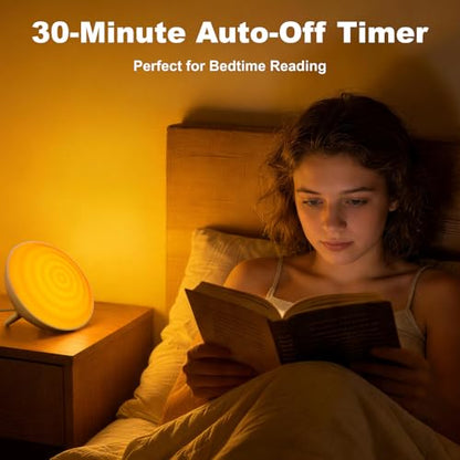 BOHON 660nm Red Light Night Light, 3 Color Modes 10 Brightness Dim White | Red Light Reading Light with Timer, Red Night Lights for Sleep Bedroom Nursery Room Home, Memory Function - color: White