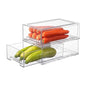 Clear Stackable Refrigerator Organizers and Storage Drawers - Pull-Out Fridge Bins with handles for Kitchen，Pantry，Cabinet，Bathroom, Undersink，Closet (2 Pack) - size: 2 Pack | Large