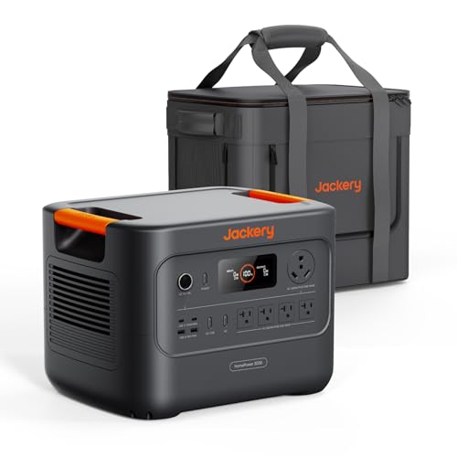 Jackery HomePower 3000 Portable Station with Extreme Guard Carrying Bag, 3600W (7200W Surge) Output, 3072Wh LFP Battery Solar Generator, USB-A/C, Backup for Home Use, Outages & Emergencies - style: HomePower 3000+Extreme Guard Carrying Bag