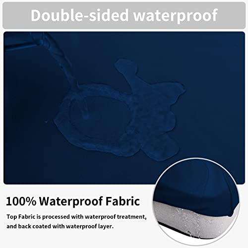 Easy-Going 100% Waterproof 3 Pieces Couch Cushion Covers for Sectional Sofa Left/Right L Shape Chaise Lounge Sofa Seat slipcover Anti-Slip Sofa Cover (2 Seater + 1 Chaise, Navy - color: Navy, size: 2 Seater + 1 Chaise