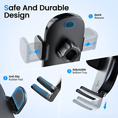 APPS2Car Cup Holder Phone Mount Wireless Car Charger, 15W Qi Fast Charging Car Mount, Adjustable Long Arm & 360° Rotation, Fits 3"–4" Round Cup Holders Compatible with All Smart Phones