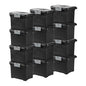 Sterilite Portable Lockable File Box Organizer with Handle and Clear Lid (12 Pack) - size: 12 Pack