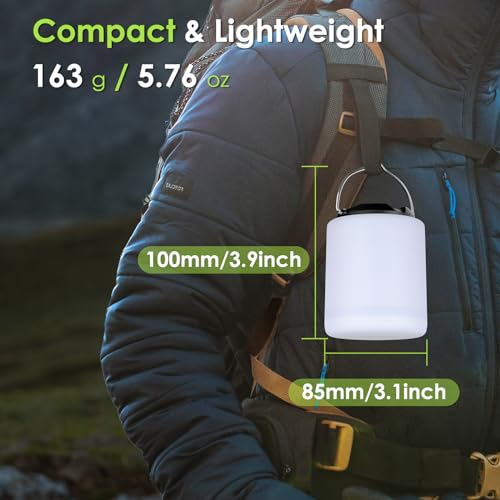 BOBKID LED Camping Lantern, Rechargeable Camping Light, 4 Modes Outdoor Flashlights Lanterns with 1000LM, Water Resistant Portable Emergency Camp Light for Hurricane Hiking Survival Kits - Black - color: Black