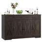 HOSTACK Buffet Cabinet with Drawers, 55" Large Sideboard Buffet Storage Cabinet with Shelves and Doors, Modern Farmhouse Coffee Bar Station Wood Kitchen Table for Kitchen, Dining Room, Dark Brown - color: Dark Brown