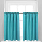 Valea Home Waffle Weave Textured Bathroom Window Curtains Water Repellent Short Curtains Window Covering Half Window Curtains Kitchen Tiers 45 inch Length, Turquoise, Set of 2 - color: Turquoise, size: 36"W x 45"L (Pack of 2)