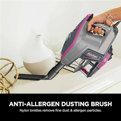 Shark HV371 Rocket Pro DLX Corded Stick, Removable Hand Vacuum, Advanced Swivel Steering, XL Cup, Crevice Tool, Upholstery Tool & Anti-Allergen Dust Brush, Fuchsia, Capacity - color: Fuchsia
