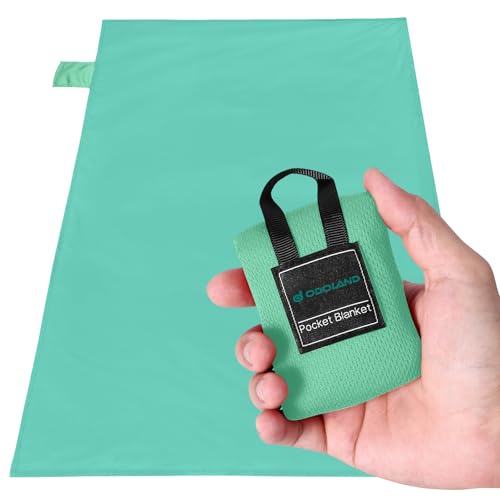 Odoland Sandproof Beach Blanket, Waterproof Portable Mat with Carry Pouch | 43.3“x27.5” Quick Drying & Foldable Lightweight Sand Free Beach Mat for Hiking, Camping, Travel, Light Green - color: Light Green, size: 27.5" x 43.3"(1 People)