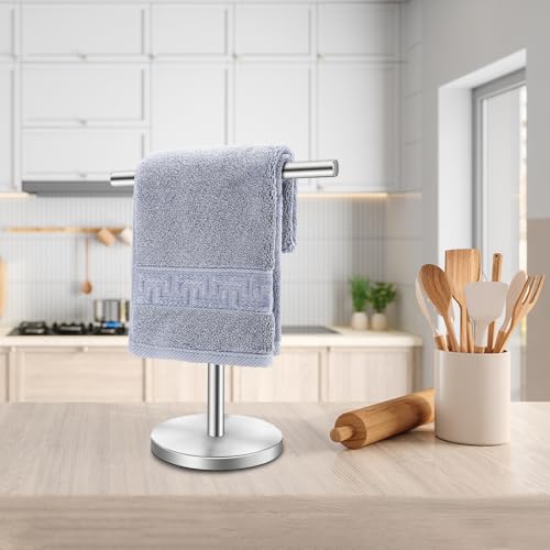 T-Shape Bath Hand Towel Holder Stand, Stainless Steel Free Standing Hand Towel Rack, for Bathroom Kitchen & Countertop, Silver - color: Silver-1 Pack