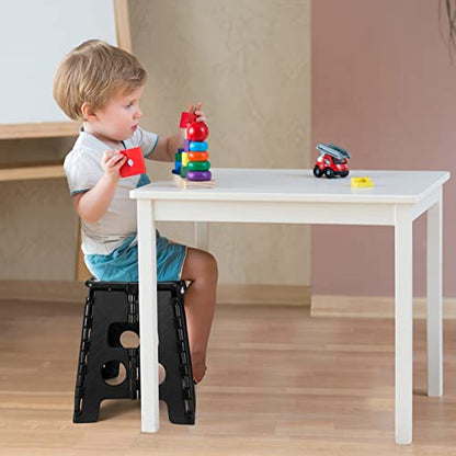 ACKO 2PACK Folding Step Stool - 13" Height Premium Heavy Duty Foldable Stool for Kids and Adults, Kitchen Garden Bathroom Stepping Stool (Black, 2PACK) - color: Black, size: 13 Inch-2 Pack