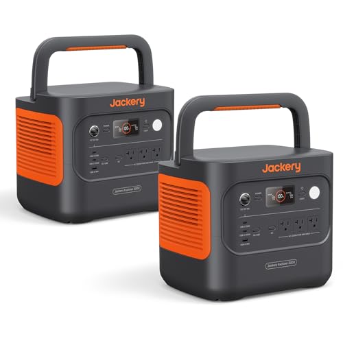 Jackery Explorer 2000 v2 Portable Power Station (2-Pack), 2042Wh LiFePO4 Battery, 2200W Solar Generator, USB-C PD 100W Fast Charging for Camping, Home Use(Solar Panel Optional) - style: Explorer 2000 v2(2-Pack)