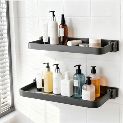 Aluminum RV Foldable Floating Shelves, Grey, 1 Pack | 90° Space-Saving Wall-Mounted, No Drill Furniture for Bathroom, Motor Home, Kitchen - size: 1 Pack