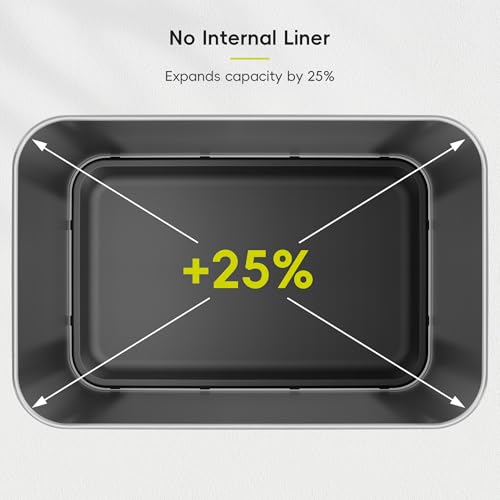 EKO Deluxe Mirage-T 50 Liter / 13.2 Gallon Touchless Rectangular Motion Sensor Trash Can, Matte Black Stainless Steel Finish - size: Deluxe 50L - Matte Black